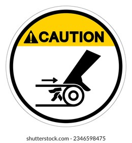 Caution Hand Entanglement Belt Drive Symbol Sign, Vector Illustration, Isolate On White Background Label .EPS10