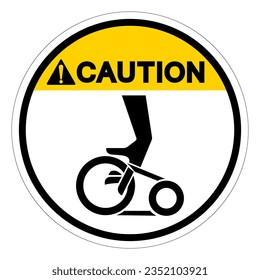 Caution Hand Entanglement Belt Drive Symbol Sign, Vector Illustration, Isolate On White Background Label .EPS10