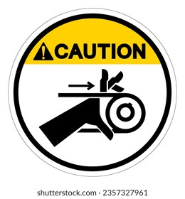 Caution Hand Entanglement Belt Drive Symbol Sign, Vector Illustration, Isolate On White Background Label .EPS10