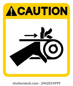 Caution Hand Entanglement Belt Drive Symbol Sign, Vector Illustration, Isolate On White Background Label .EPS10