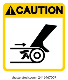 Caution Hand Entanglement Belt Drive Symbol Sign, Vector Illustration, Isolate On White Background Label .EPS10