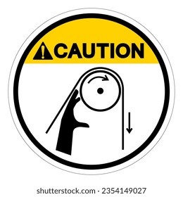 Caution Hand Entanglement Rollers Symbol Sign, Vector Illustration, Isolate On White Background Label .EPS10