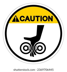 Caution Hand Entanglement Rollers Symbol Sign, Vector Illustration, Isolate On White Background Label .EPS10