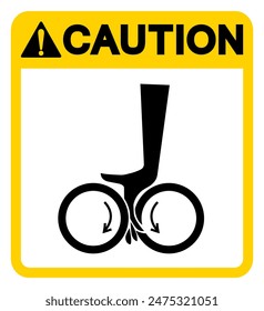 Caution Hand Entanglement Rollers Symbol Sign, Vector Illustration, Isolate On White Background Label .EPS10