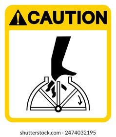 Caution Hand Entanglement Rotating Symbol Sign, Vector Illustration, Isolate On White Background Label .EPS10