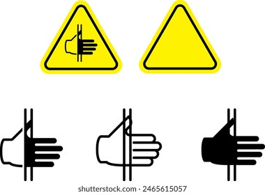 Caution, hand pinching , vector illustration