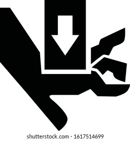 caution hand pointed pierce danger sing 