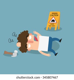 Caution hard hat area.vector illustration.