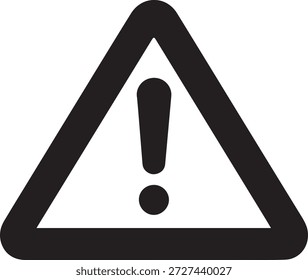Caution hazard triangle icon with exclamation mark for safety attention