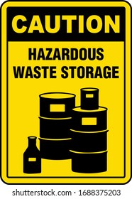 Caution Hazardous Waste Storage Sign