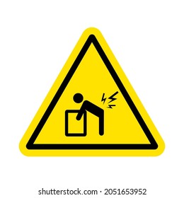 Caution Heavy Object Two Person Lift Required Symbol Sign, Vector Illustration, Isolate On White Background Label .EPS10