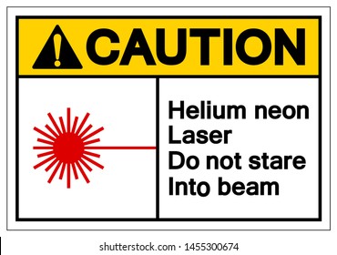 Caution Helium Neon Laser Do Not Stare Into Beam Symbol, Vector Illustration, Isolate On White Background Label. EPS10 