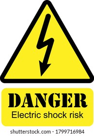 Caution High Risk Electric Sign Stock Vector (Royalty Free) 1799716984 ...