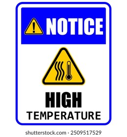 Caution, High Temperature, sign and sticker vector