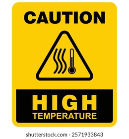 Caution, high temperature, sticker vector