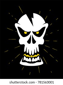 Caution high voltage skull sign