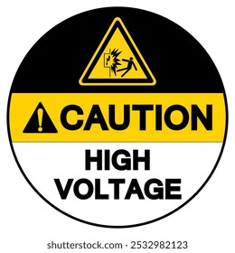 Caution High Voltage Symbol Sign, Vector Illustration, Isolated On White Background Label.EPS10