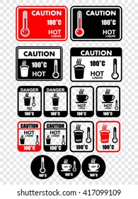 Caution. Hot liquid, sticker