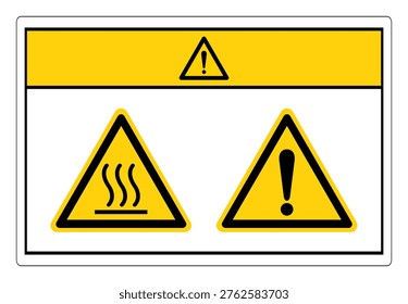 Caution Hot Surface Burn Hazard Symbol Sign, Vector Illustration, Isolate On White Background Label. EPS10