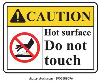 Caution Hot Surface Do Not Touch (Circle)(Square)