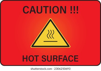 caution hot surface safety notice sticker design