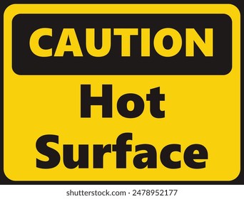 Caution Hot Surface safety signage in vector illustration 