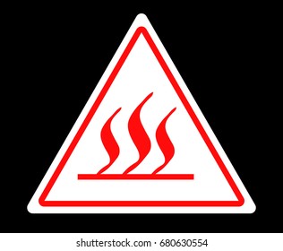 Caution hot surface sign illustration. Vector art.