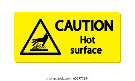 Caution : Hot surface. Sign, symbol, illustration
