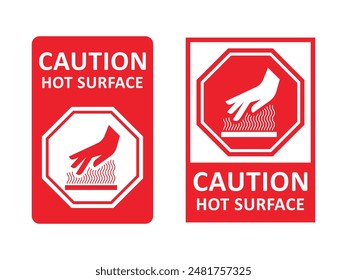 caution hot surface sign warning vector illustration