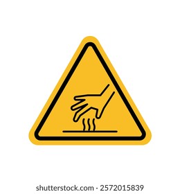 Caution hot surface sign in yellow color