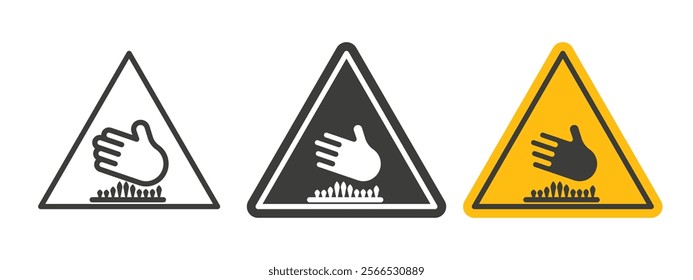 Caution hot surface signs collection for website design, app, UI design.