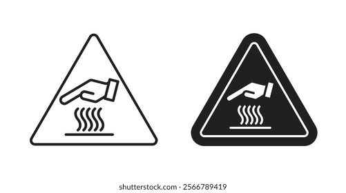 Caution hot surface signs vector illustration pack