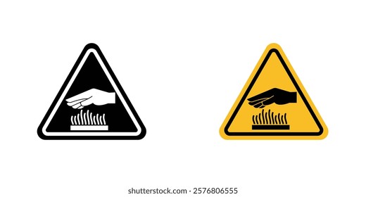 Caution hot surface signs vector pack for web designs