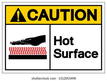 Caution Hot Surface Symbol Sign, Vector Illustration, Isolate On White Background Label .EPS10