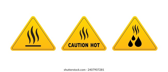 Caution hot surface warning sign, Hot water caution sign