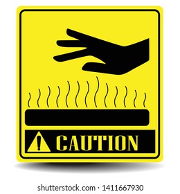 Caution hot surface warning signal vector