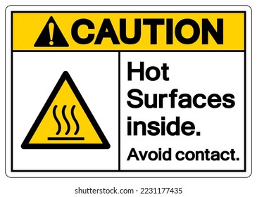 Caution Hot Surfaces Inside Symbol Sign, Vector Illustration, Isolate On White Background Label .EPS10