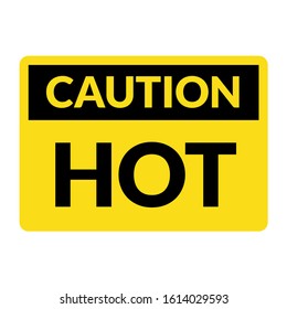 Caution hot warning surface icon. Hot danger sign vector heat symbol.