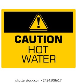 Caution Hot Water, sticker vector