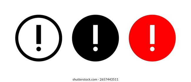 Warnsymbol mit Ausrufezeichen. Gefahrenzeichensatz, Warnvektorsymbol, Risiko, Illustration der Alarmmeldung, Piktogramm "Warnung" einzeln