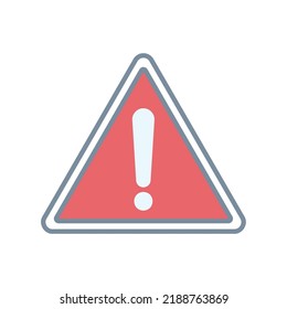 Caution icon with exclamation mark and triangle in colorful filled line style