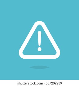 Caution Icon Outline White Vector