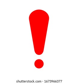 caution icon. red exclamation symbol flat style isolated on white background. vector illustration 