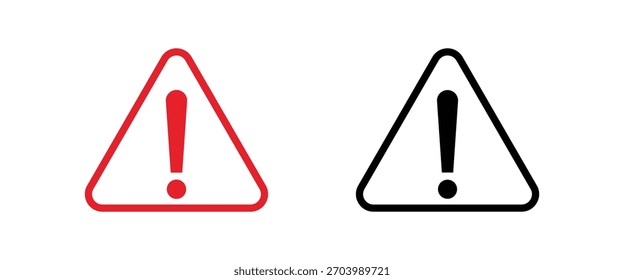 Conjunto de iconos de precaución. Símbolos de Vector de advertencia de peligro o riesgo en estilo de contorno y relleno negro. Señales de aviso de seguridad.
