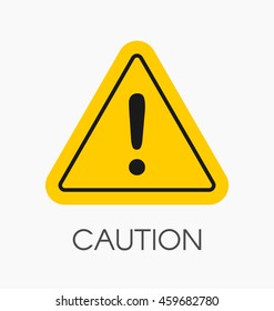 Caution icon / sign in flat style isolated. Warning symbol for your web site