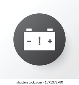 Caution icon symbol. Premium quality isolated battery element in trendy style.