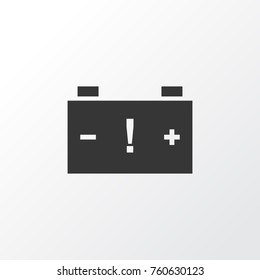 Caution Icon Symbol. Premium Quality Isolated Battery Element In Trendy Style.