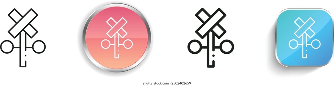 caution icon. Thin Linear, Regular and Button Style Design Isolated On White Background