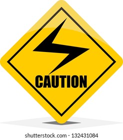 Caution, icon vector