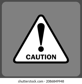icono de precaución en la ilustración vectorial. diseño de iconos de cartón sobre fondo blanco
